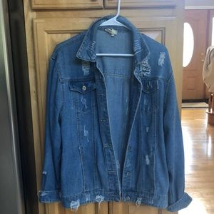 Distressed denim jacket